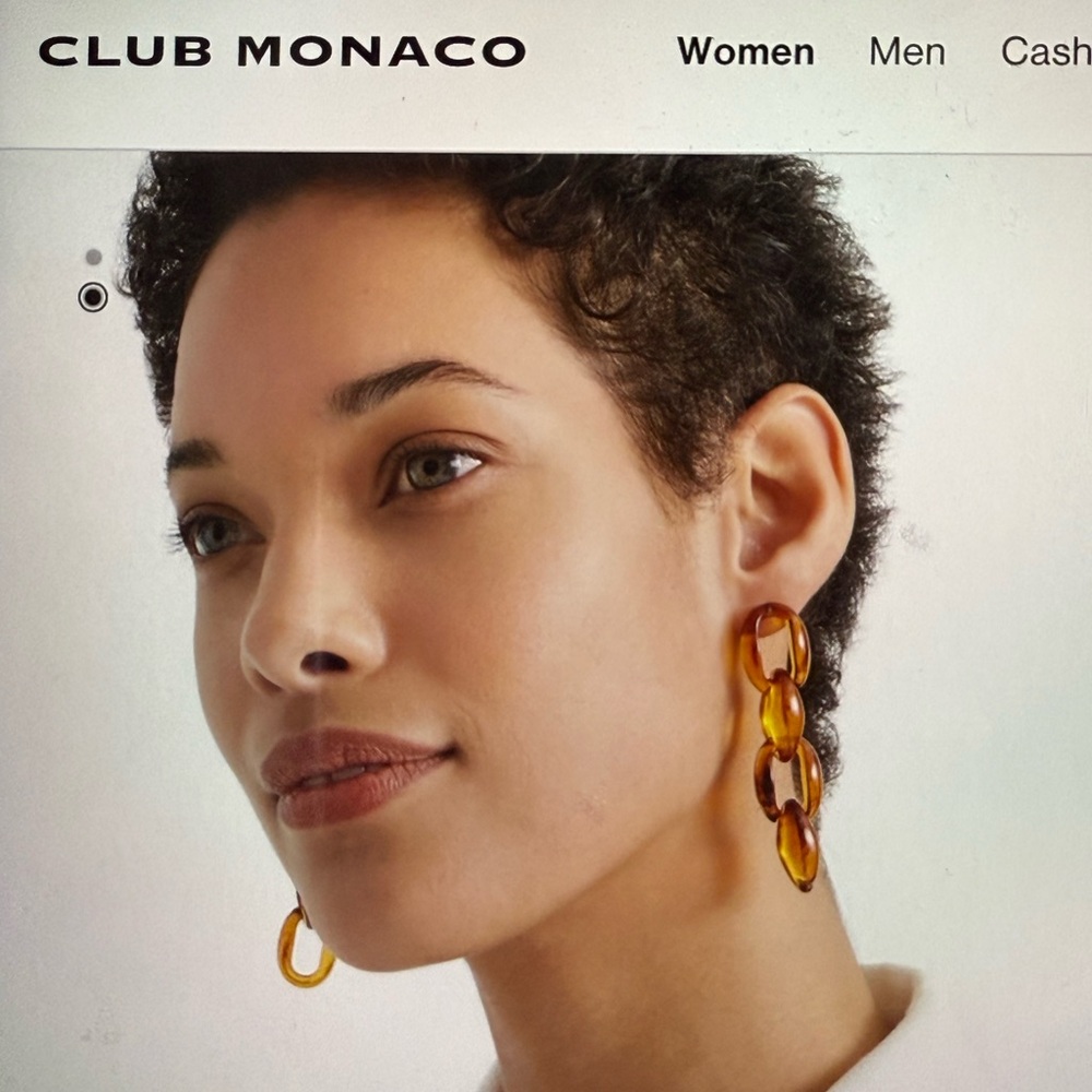 Set -2Club Monaco Brown Dangle Earrings with Geometric Design & Kenneth Cole